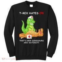 Trex Hates Cpr That's Why Dinosaurs Are Extinct Sweatshirt thumb 0