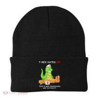 Trex Hates Cpr That's Why Dinosaurs Are Extinct Beanie thumb 0