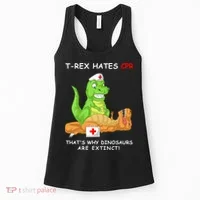 Trex Hates Cpr That's Why Dinosaurs Are Extinct Women's Tank Top thumb 0
