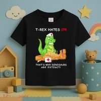 Trex Hates Cpr That's Why Dinosaurs Are Extinct Toddler T-Shirt thumb 3