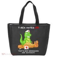 Trex Hates Cpr That's Why Dinosaurs Are Extinct Tote Bag thumb 0