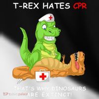 Trex Hates Cpr That's Why Dinosaurs Are Extinct Toddler Fine Jersey T-Shirt thumb 2