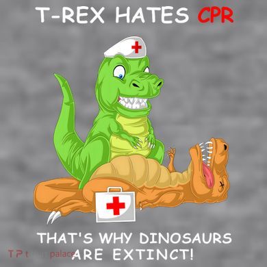 Trex Hates Cpr That's Why Dinosaurs Are Extinct Women's Racerback Cropped Tank