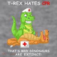 Trex Hates Cpr That's Why Dinosaurs Are Extinct Women's Racerback Cropped Tank thumb 2