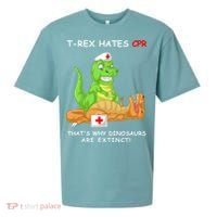Trex Hates Cpr That's Why Dinosaurs Are Extinct Sueded Cloud Jersey T-Shirt thumb 0