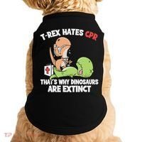 Trex Hates Cpr Dinosaur Nurse Doggie Tank thumb 0