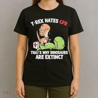 Trex Hates Cpr Dinosaur Nurse T-Shirt thumb 4