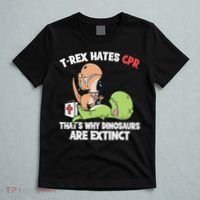 Trex Hates Cpr Dinosaur Nurse T-Shirt thumb 5
