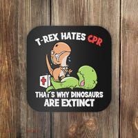 Trex Hates Cpr Dinosaur Nurse Coaster thumb 0