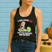 Trex Hates Cpr Dinosaur Nurse Women's Tank Top thumb 2