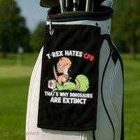 Trex Hates Cpr Dinosaur Nurse Golf Towel thumb 2