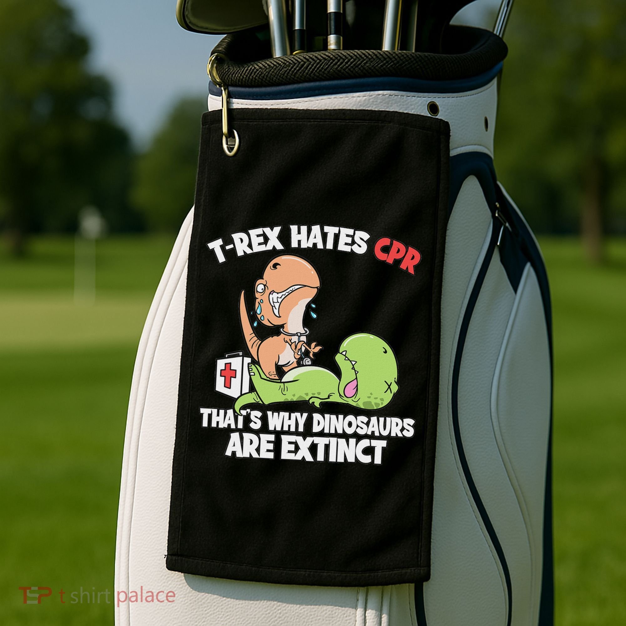 Trex Hates Cpr Dinosaur Nurse Golf Towel
