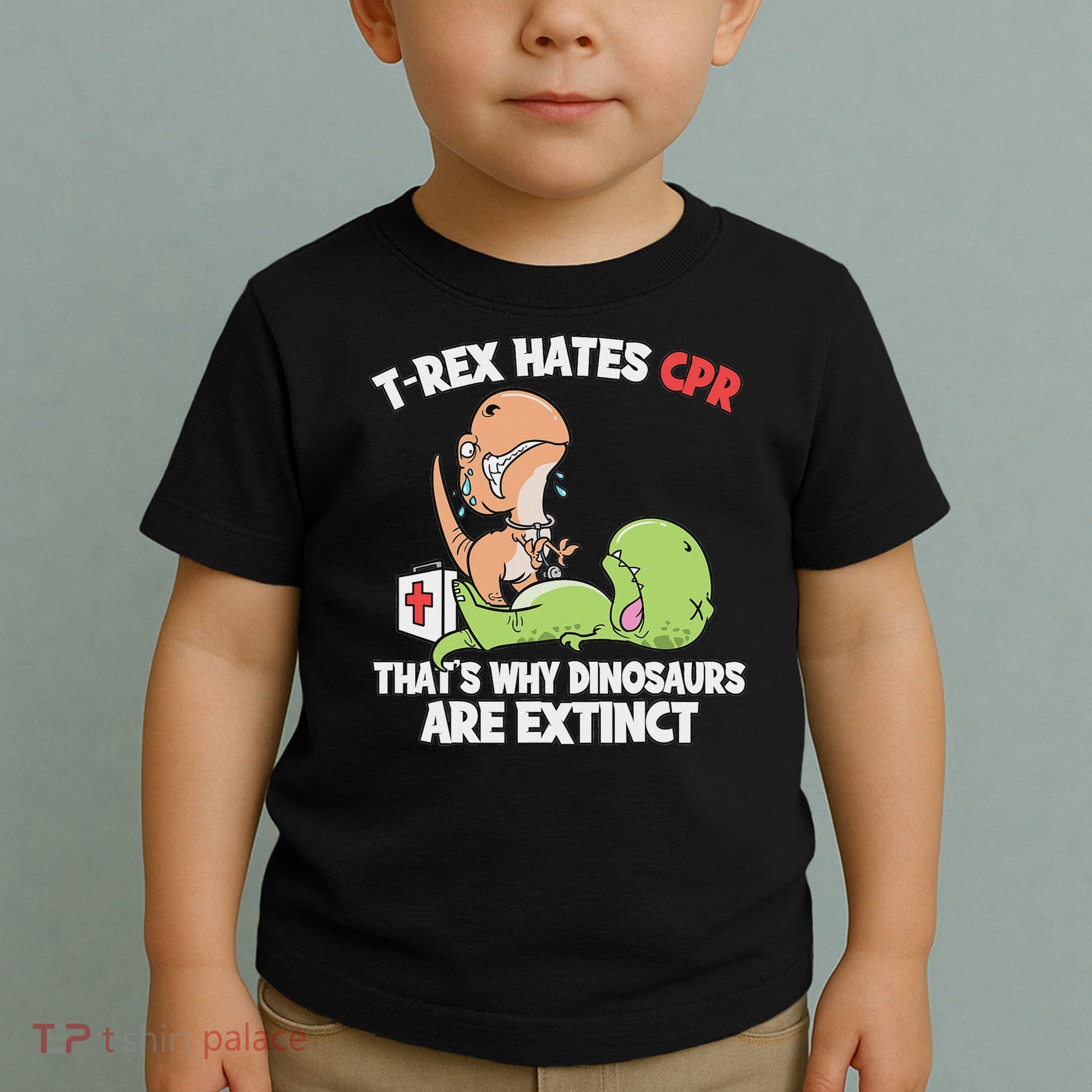 Trex Hates Cpr Dinosaur Nurse Toddler T-Shirt