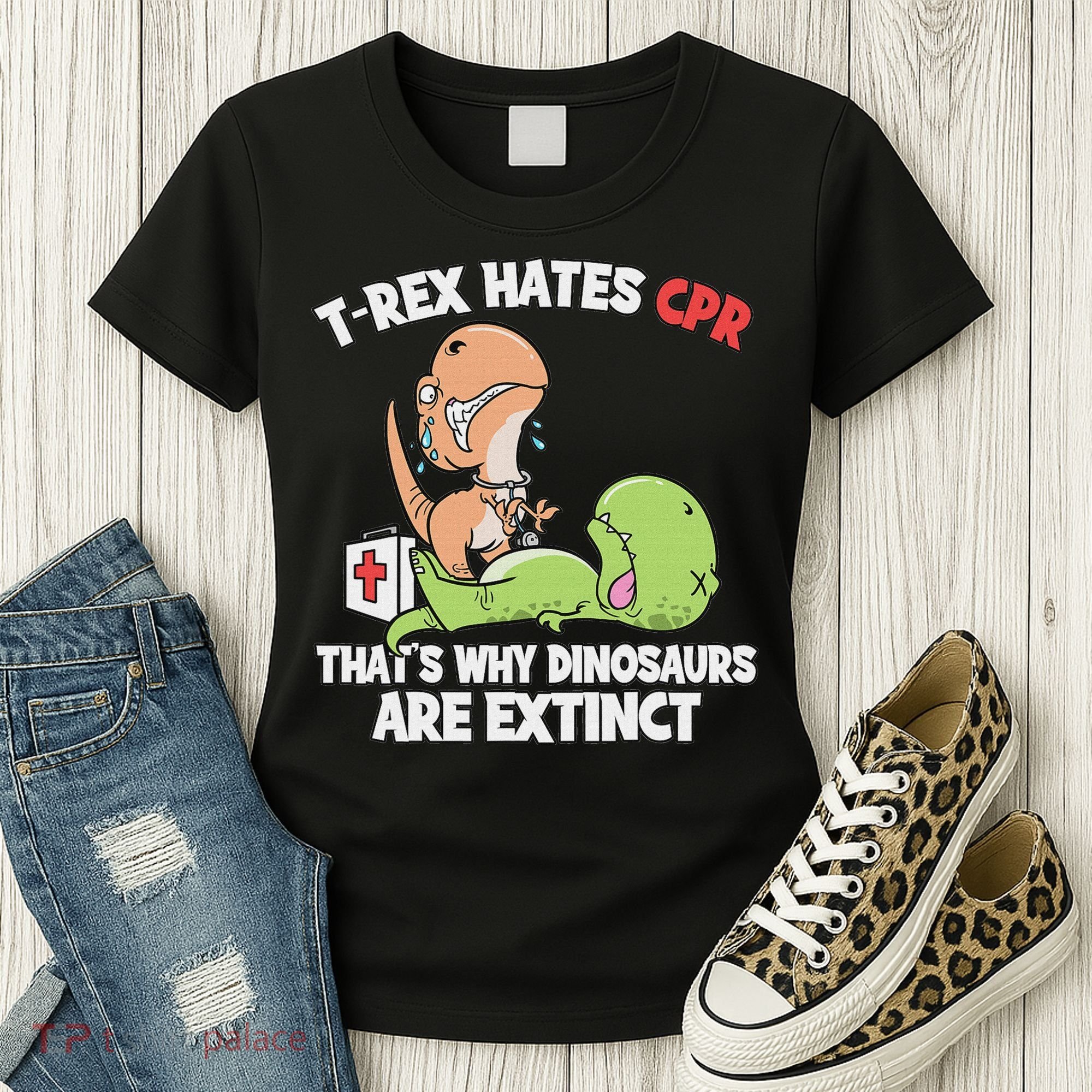 Trex Hates Cpr Dinosaur Nurse Women's T-Shirt