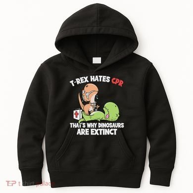 Trex Hates Cpr Dinosaur Nurse Kids Hoodie