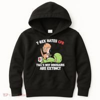 Trex Hates Cpr Dinosaur Nurse Kids Hoodie thumb 0