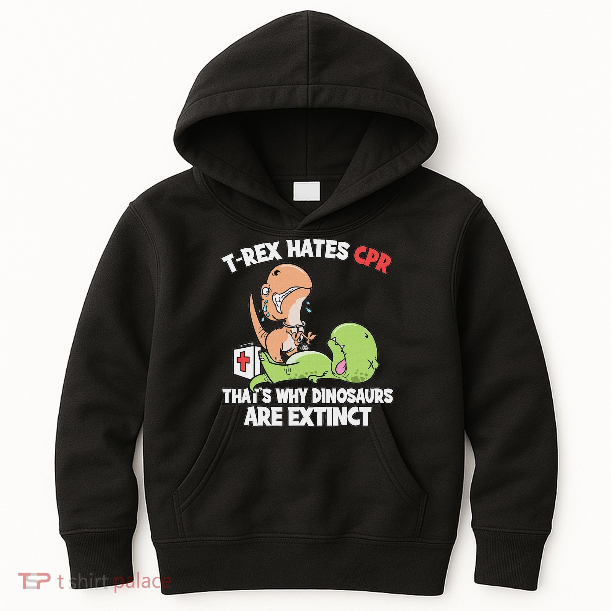 Trex Hates Cpr Dinosaur Nurse Kids Hoodie