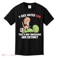Trex Hates Cpr Dinosaur Nurse Kids T-Shirt thumb 0