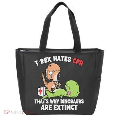 Trex Hates Cpr Dinosaur Nurse Tote Bag