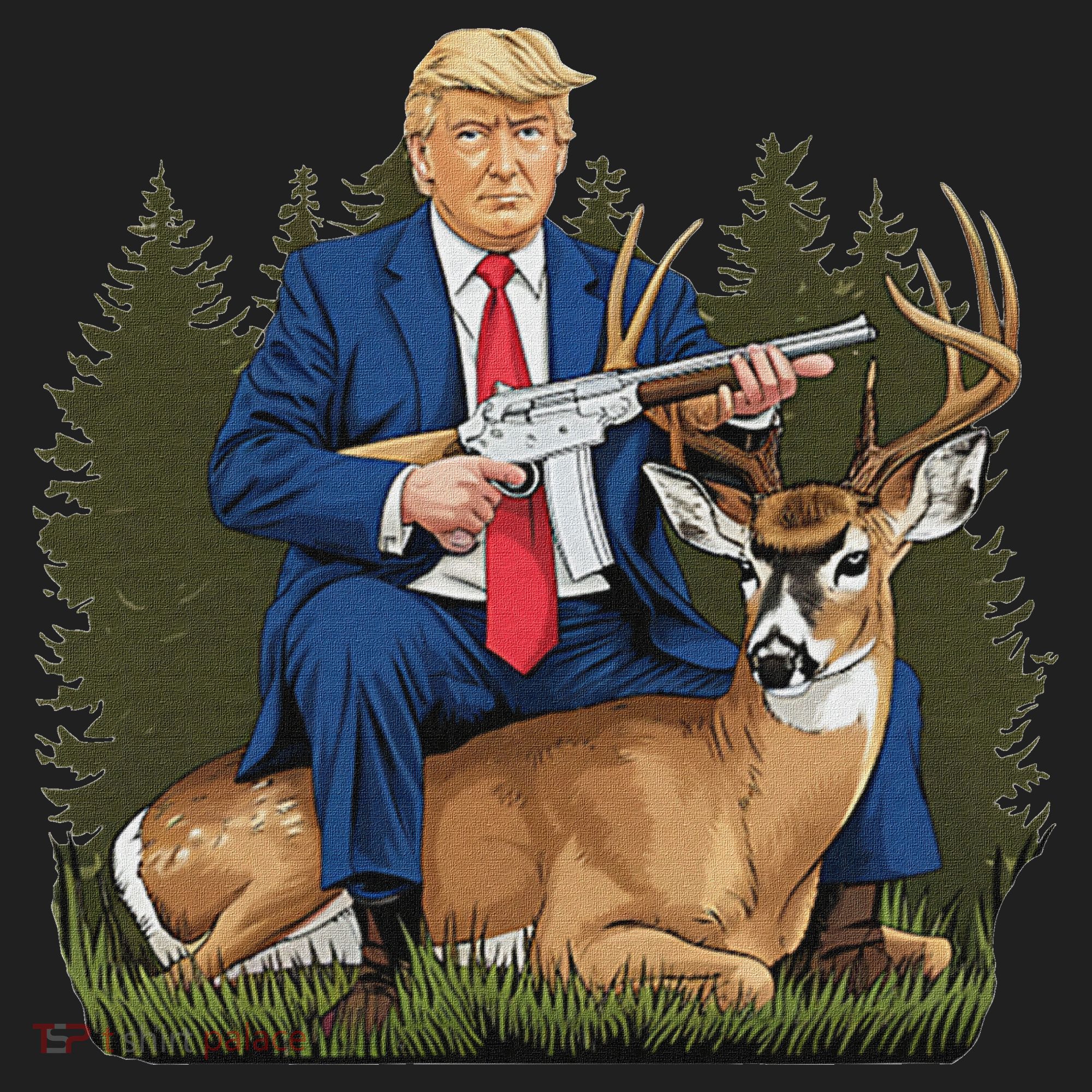 Trump Hunting Deer Women's Sweatshirt