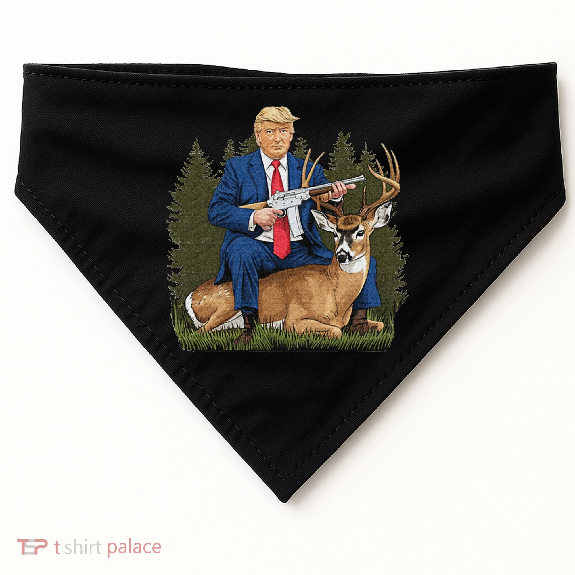 Trump Hunting Deer USA-Made Doggie Bandana