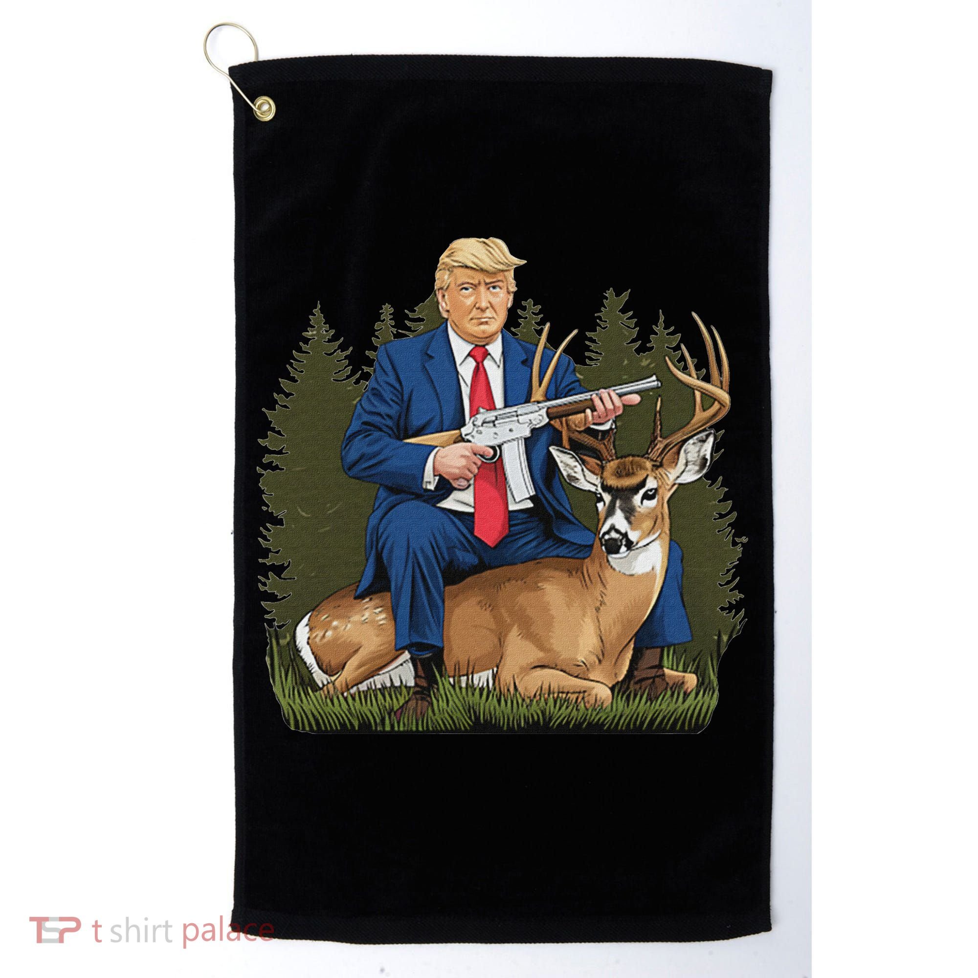 Trump Hunting Deer Golf Towel