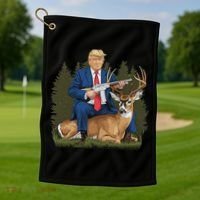 Trump Hunting Deer Golf Towel thumb 1