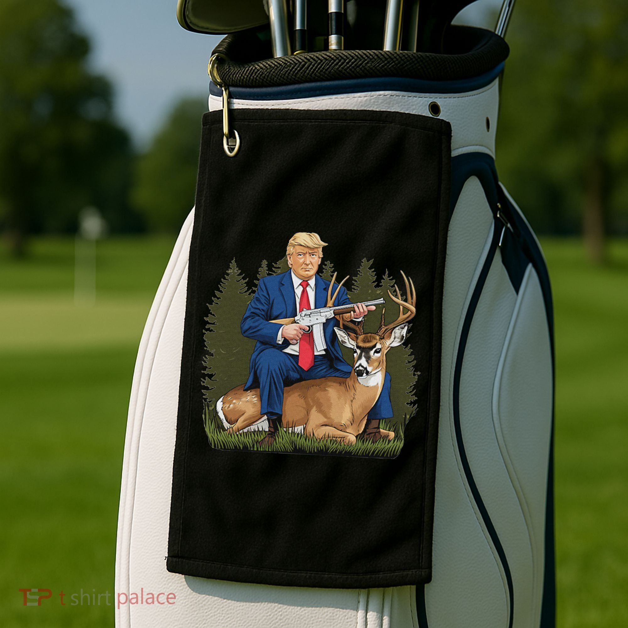 Trump Hunting Deer Golf Towel
