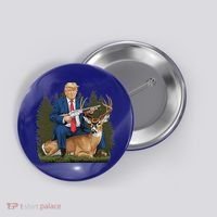 Trump Hunting Deer Button thumb 0
