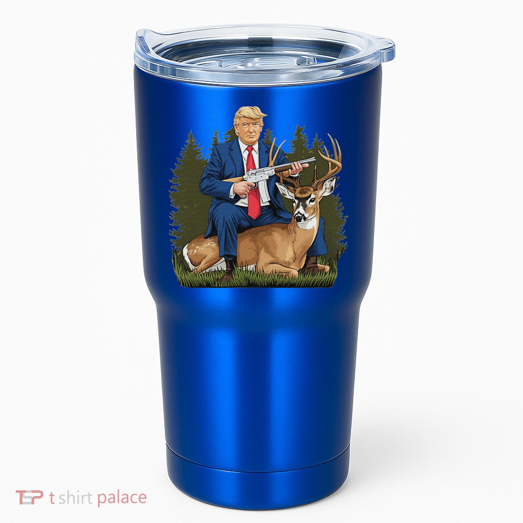 Trump Hunting Deer Tumbler