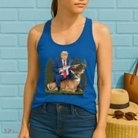 Trump Hunting Deer Women's Tank Top thumb 2