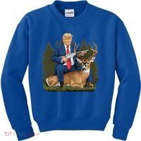 Trump Hunting Deer Kids Sweatshirt thumb 0