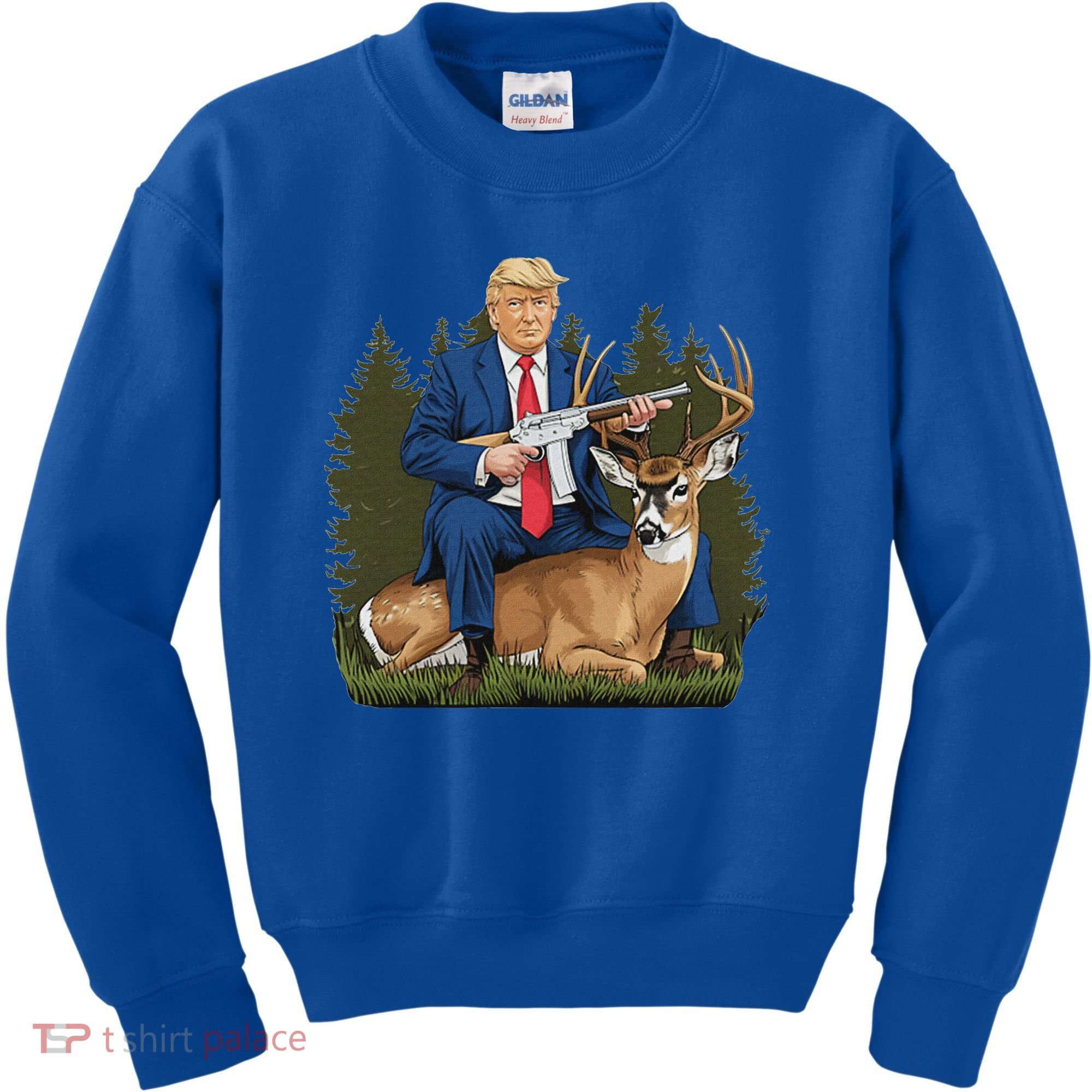 Trump Hunting Deer Kids Sweatshirt