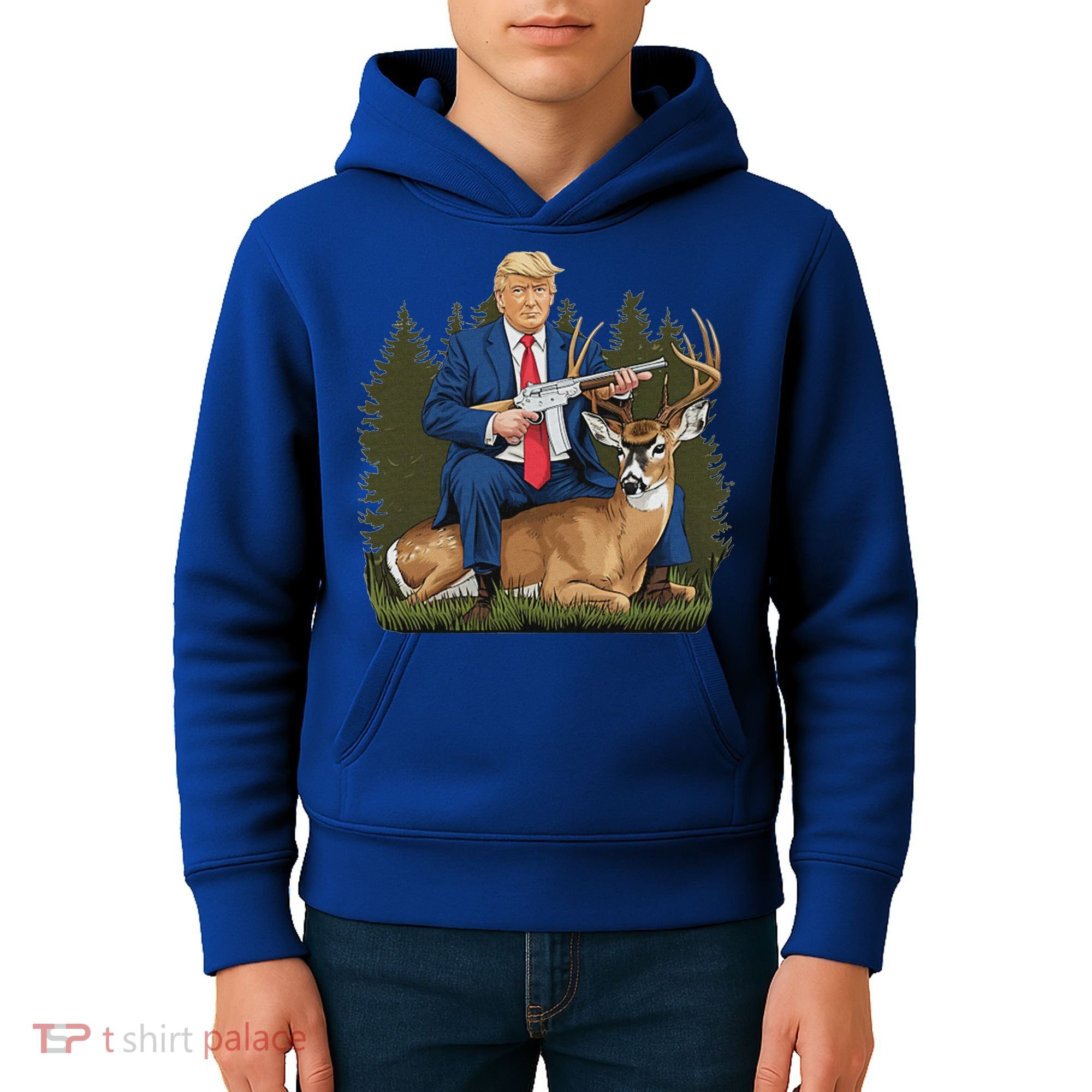 Trump Hunting Deer Kids Hoodie