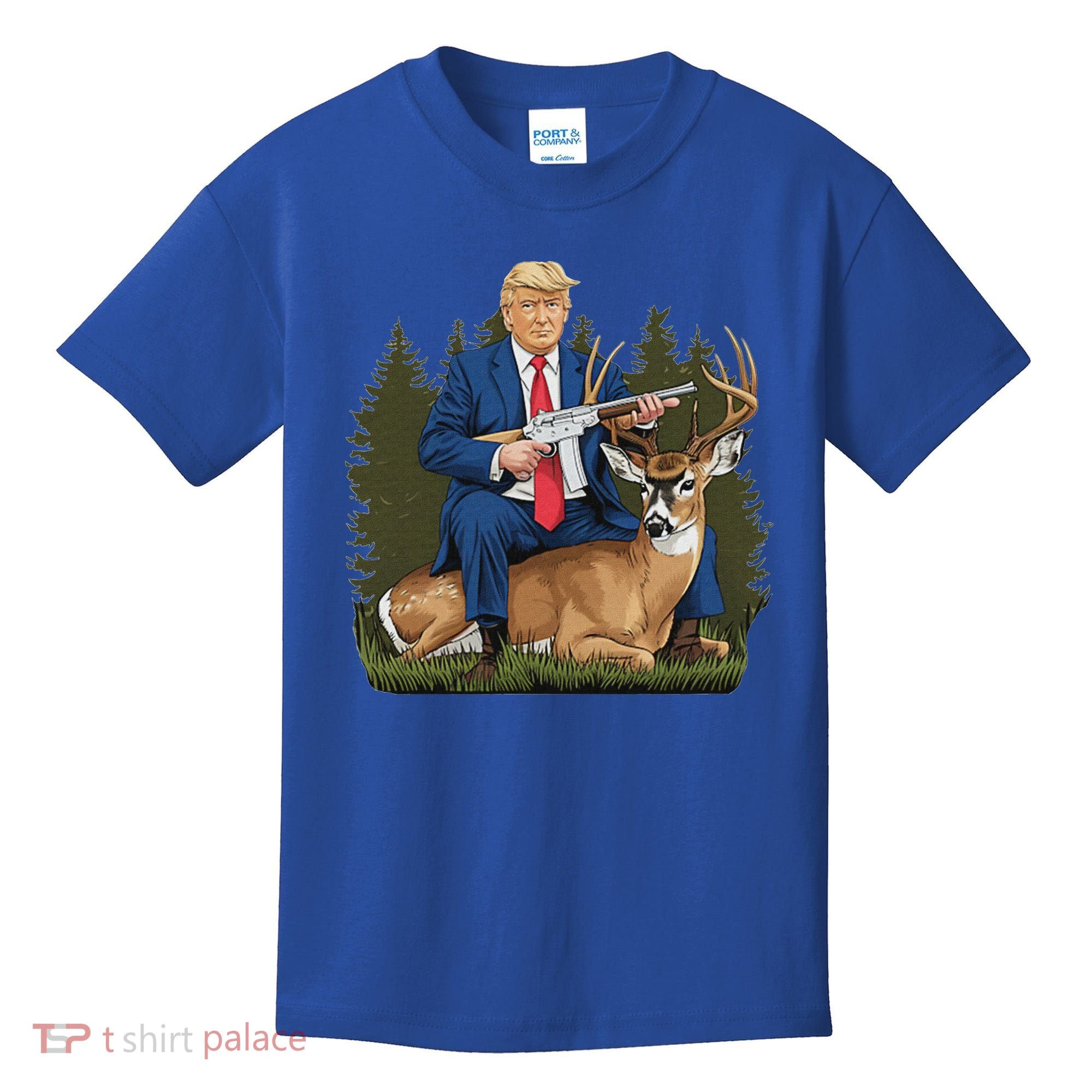 Trump Hunting Deer Kids T-Shirt
