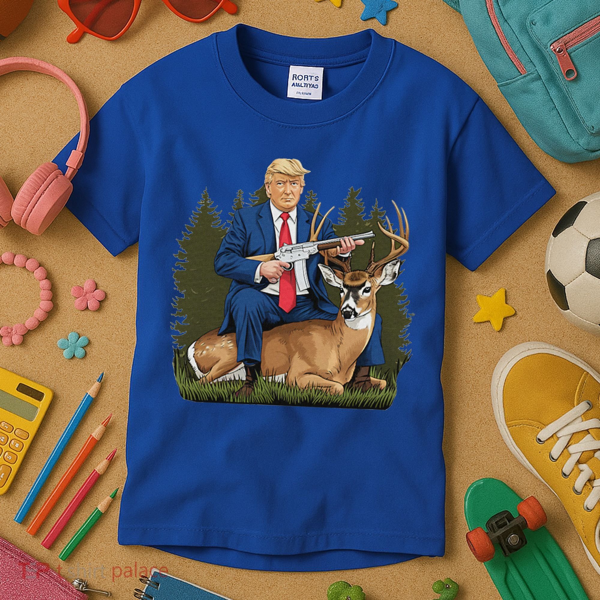 Trump Hunting Deer Kids T-Shirt