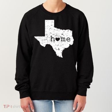 Texas Home Distressed Tx Map With Heart Women's Sweatshirt