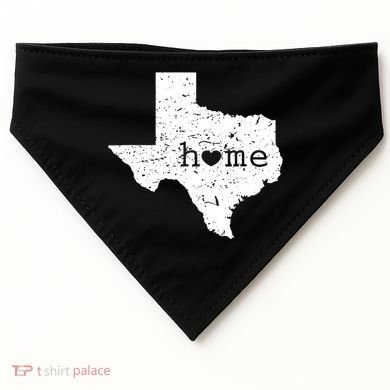 Texas Home Distressed Tx Map With Heart USA-Made Doggie Bandana
