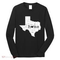 Texas Home Distressed Tx Map With Heart Long Sleeve Shirt thumb 0