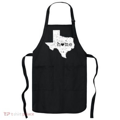 Texas Home Distressed Tx Map With Heart Apron