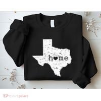 Texas Home Distressed Tx Map With Heart Sweatshirt thumb 2