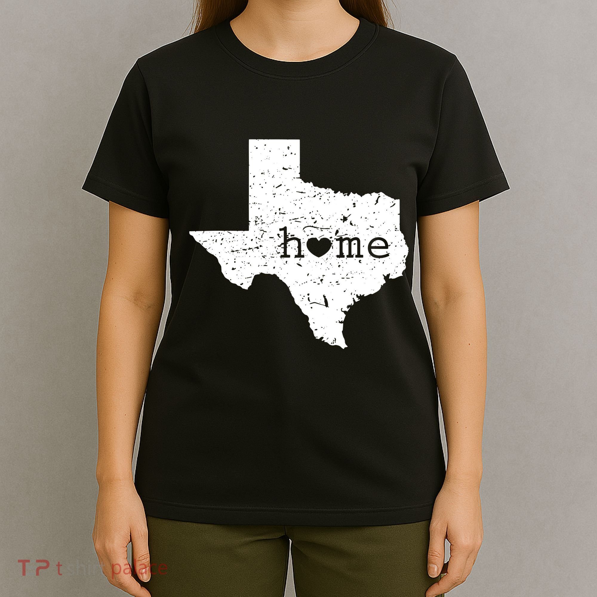 Texas Home Distressed Tx Map With Heart T-Shirt