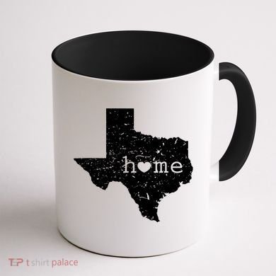 Texas Home Distressed Tx Map With Heart Coffee Mug back
