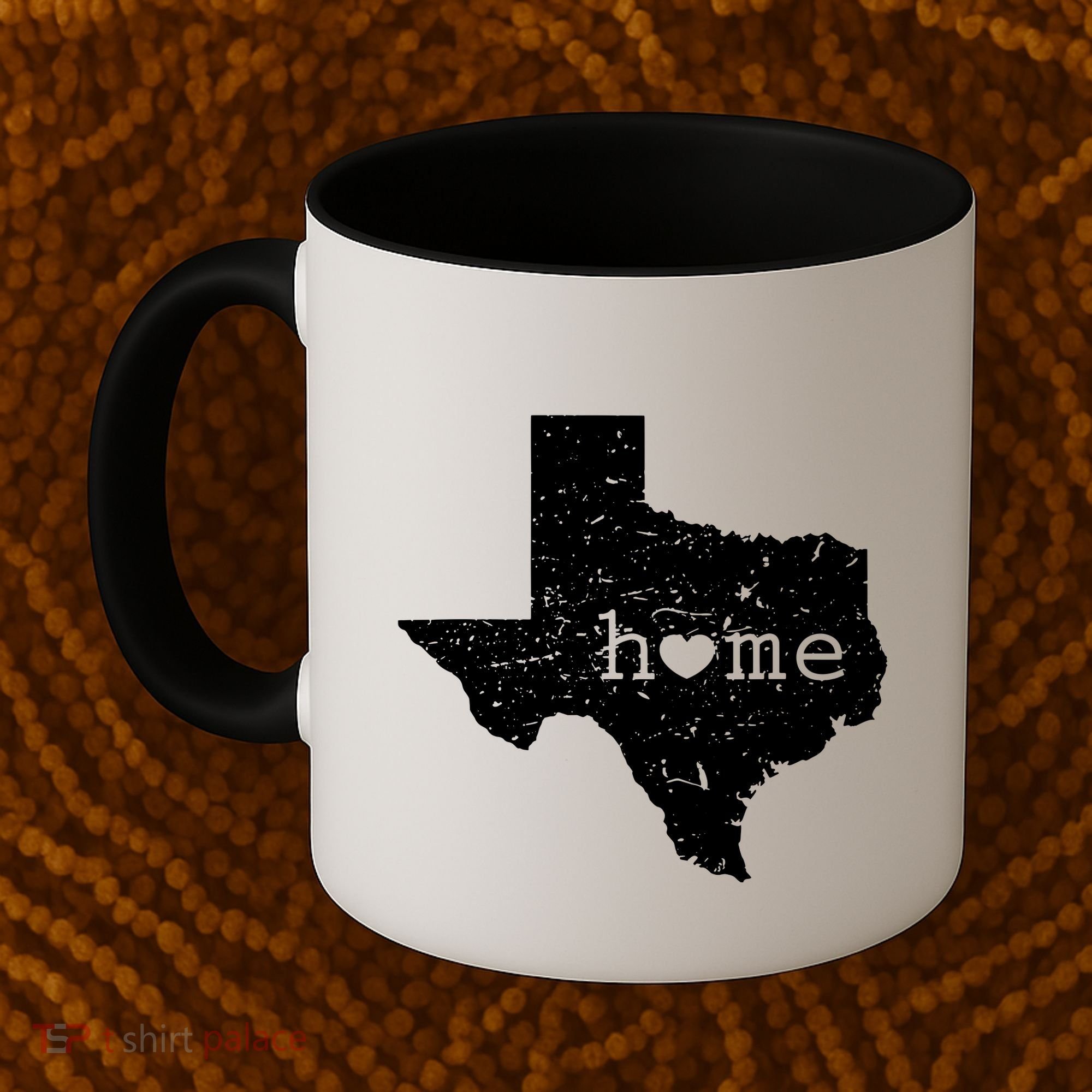 Texas Home Distressed Tx Map With Heart Coffee Mug