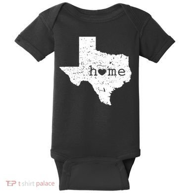 Texas Home Distressed Tx Map With Heart Baby Bodysuit