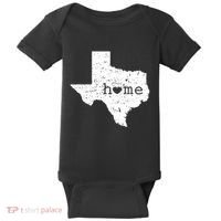 Texas Home Distressed Tx Map With Heart Baby Bodysuit thumb 0