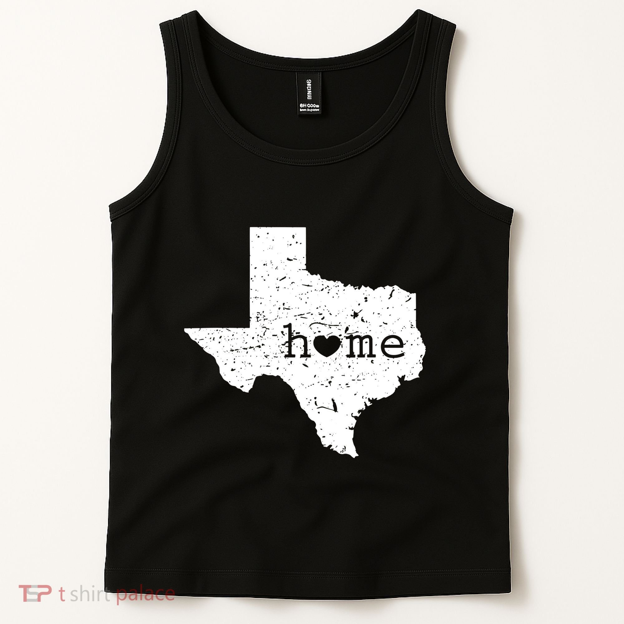 Texas Home Distressed Tx Map With Heart Tank Top