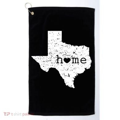 Texas Home Distressed Tx Map With Heart Golf Towel