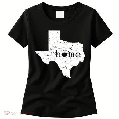 Texas Home Distressed Tx Map With Heart Women's T-Shirt