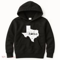 Texas Home Distressed Tx Map With Heart Kids Hoodie thumb 0
